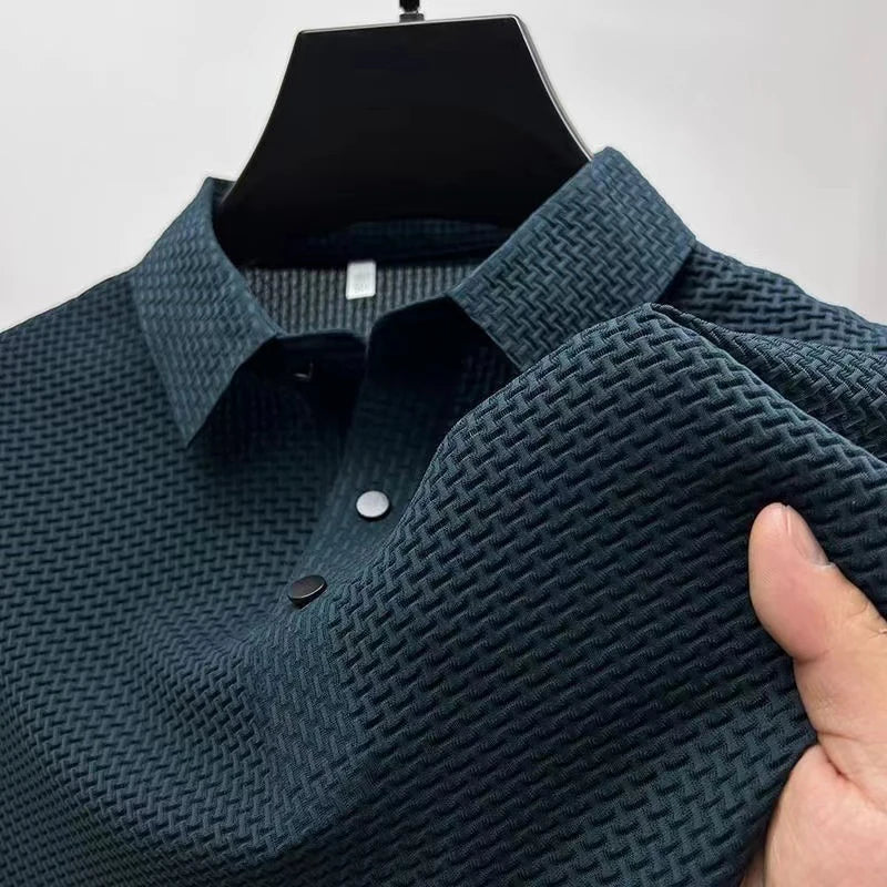 Men Polo Shirt Short Sleeve Business Casual Summer Top