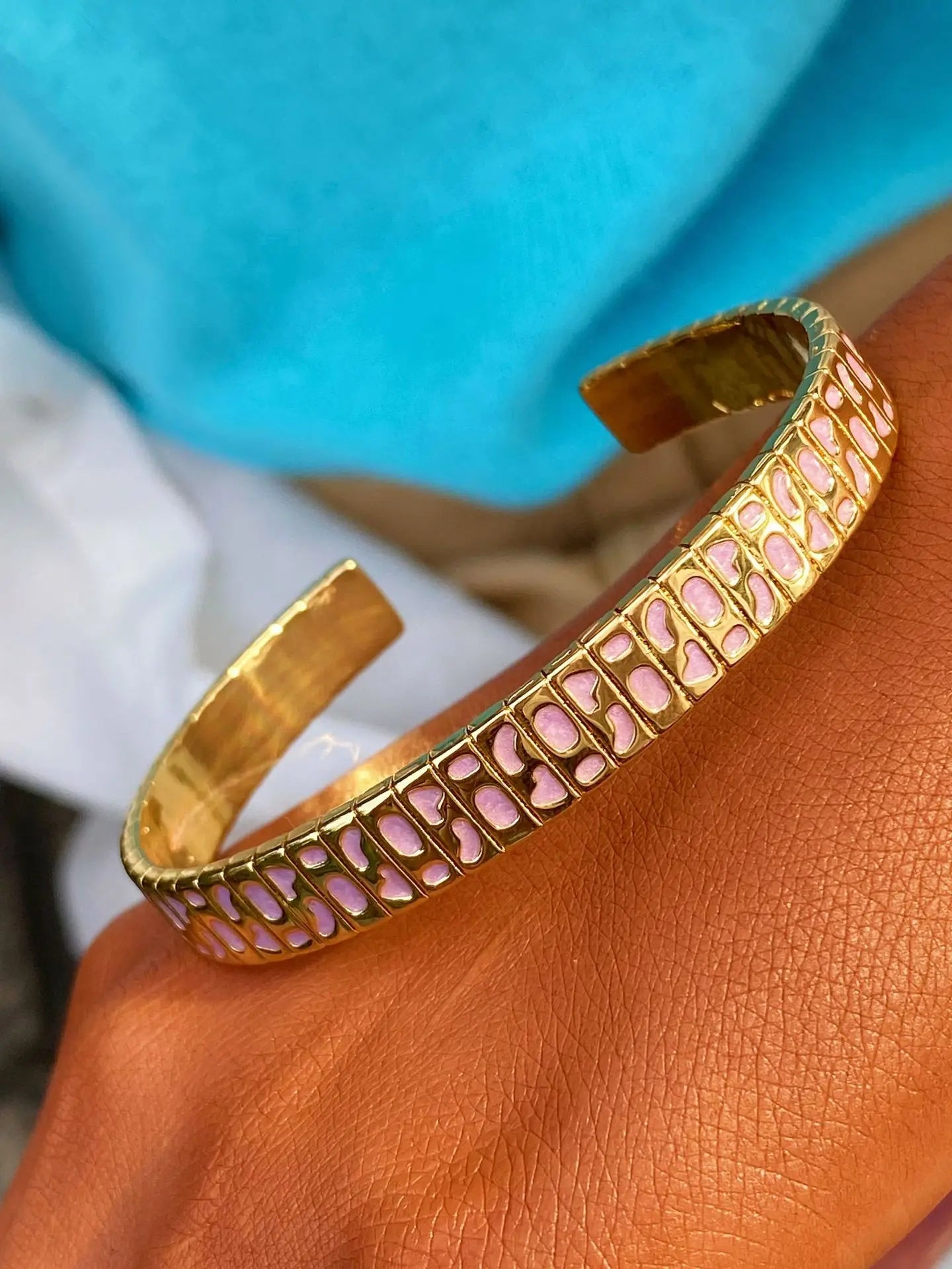 Cloisonne Bracelet Vintage Colorful Flower Bangle Jewelry