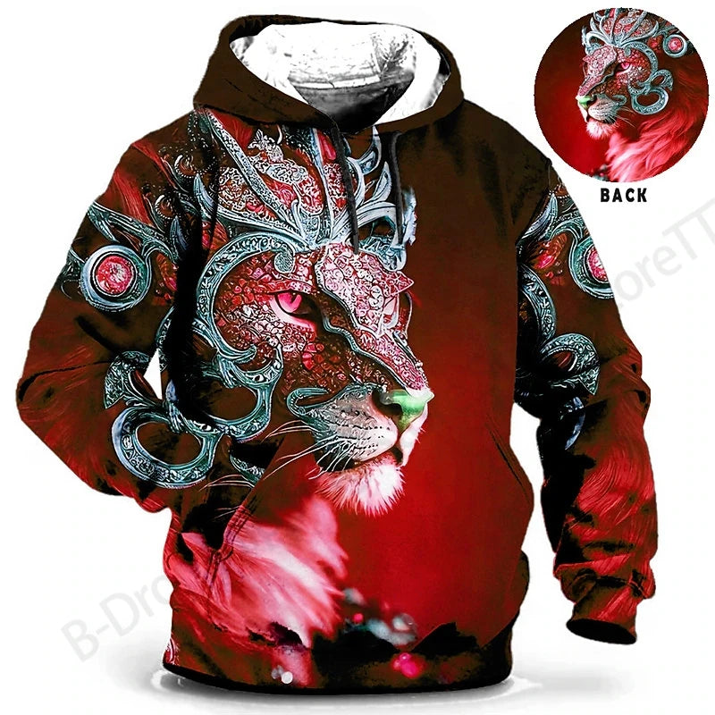 Dragon Print Hoodie 3D Graphic Sweatshirt for Men and Women