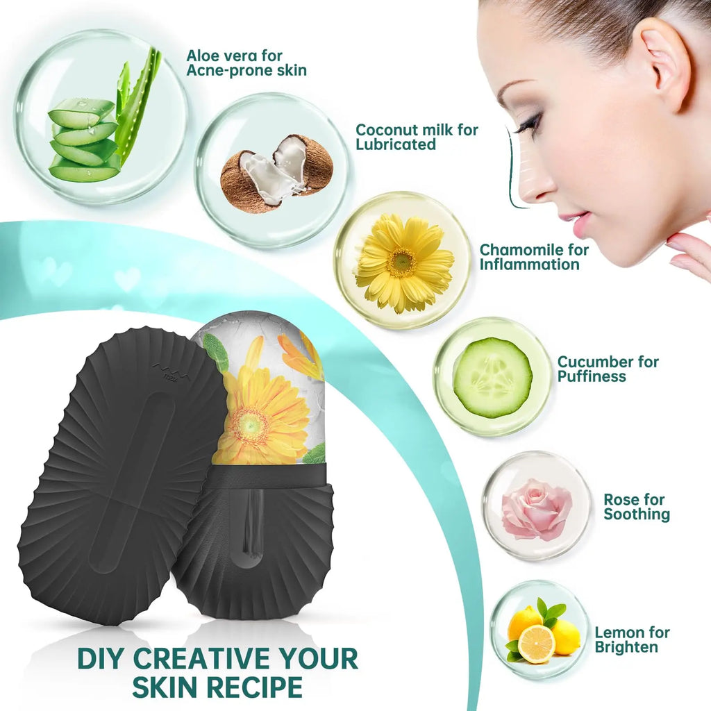 Ice Face Roller Facial Roller GuaSha Face Tool Set