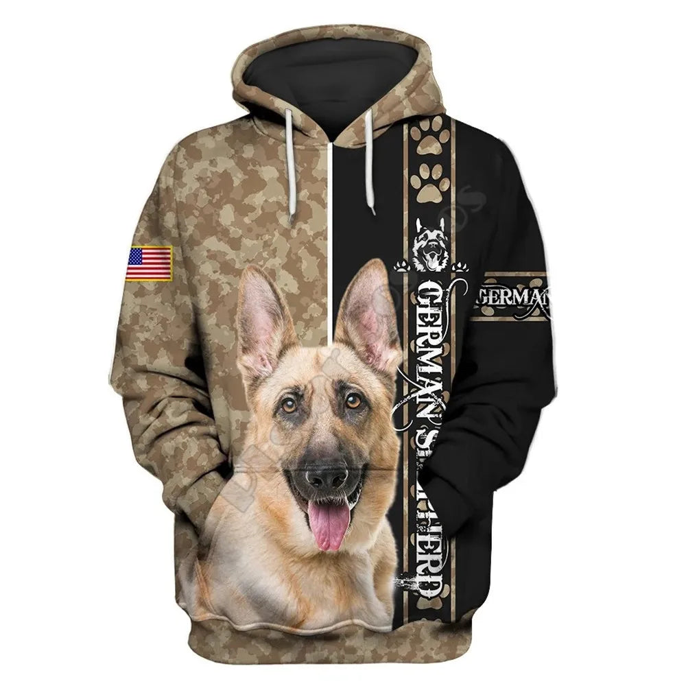 German Shepherd Hoodie 3D Printed Dog Pullover