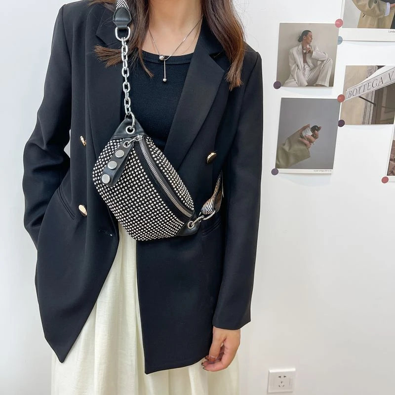 Lady Waist Bag Fashion Chain Crossbody Chest Bag