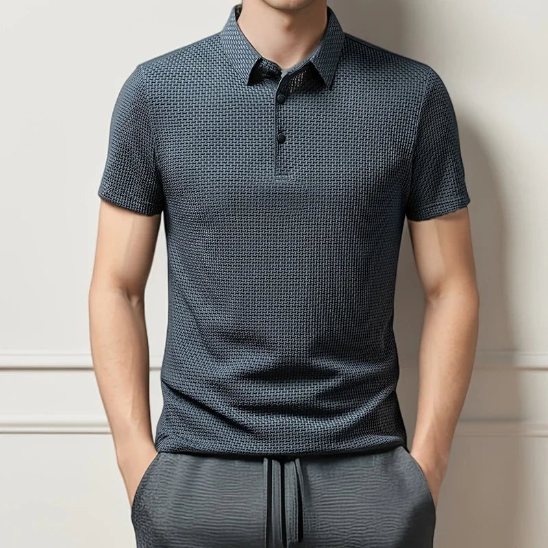 Men Polo Shirt Short Sleeve Business Casual Summer Top