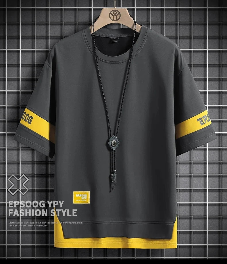 Men Streetwear T-Shirt Hip Hop Loose Summer Tee