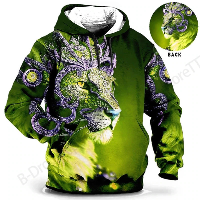 Dragon Print Hoodie 3D Graphic Sweatshirt for Men and Women