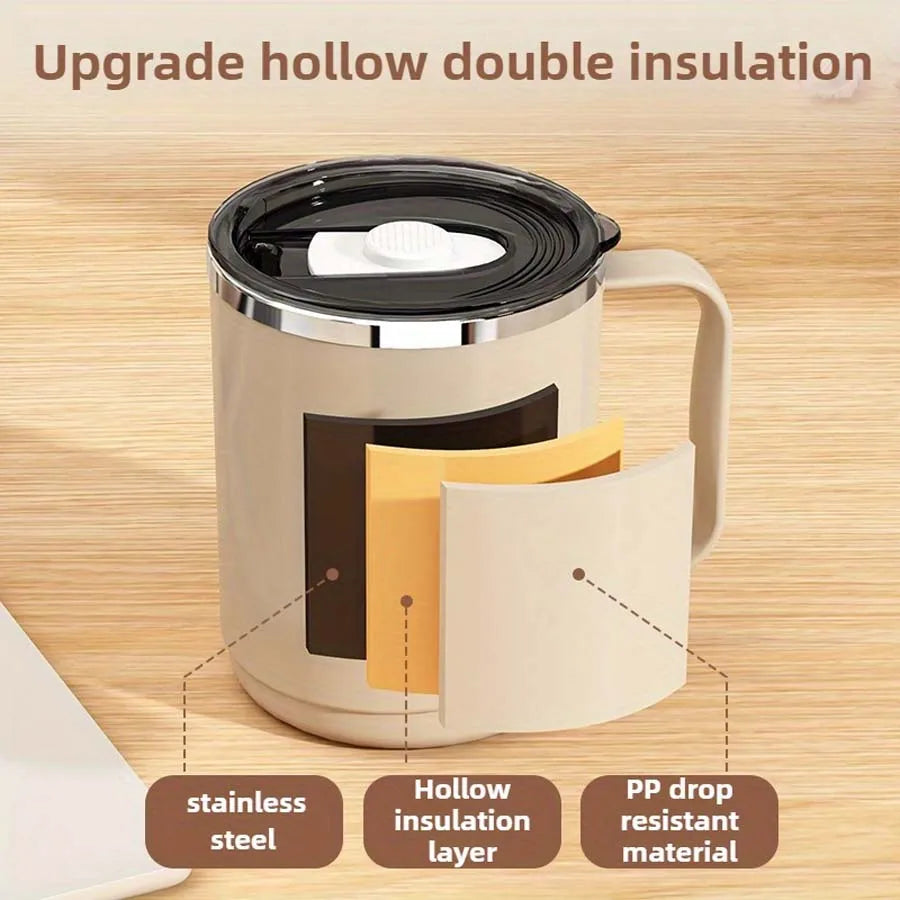 Stainless Steel Mug with Lid Large Capacity Coffee Cup