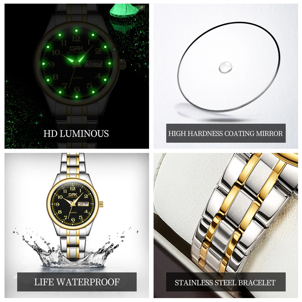 Women Quartz Watch Waterproof Classic Stainless Steel Watch
