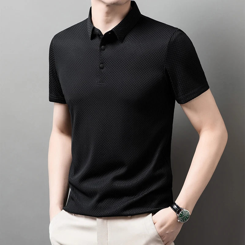 Men Polo Shirt Short Sleeve Business Casual Summer Top