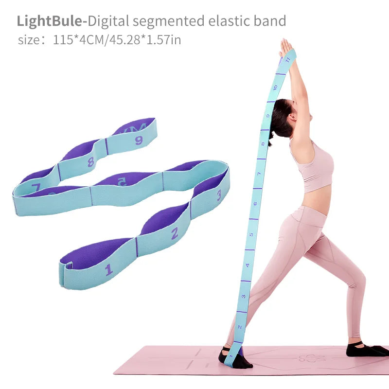 Elastic Yoga Stretching Strap with Loops for Ballet, Yoga and Pilates