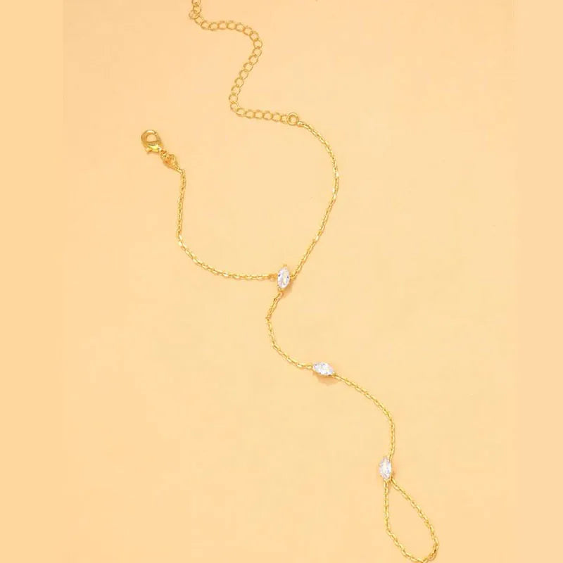 Finger Bracelet Bohemia Crystal Thin Chain Hand Jewelry