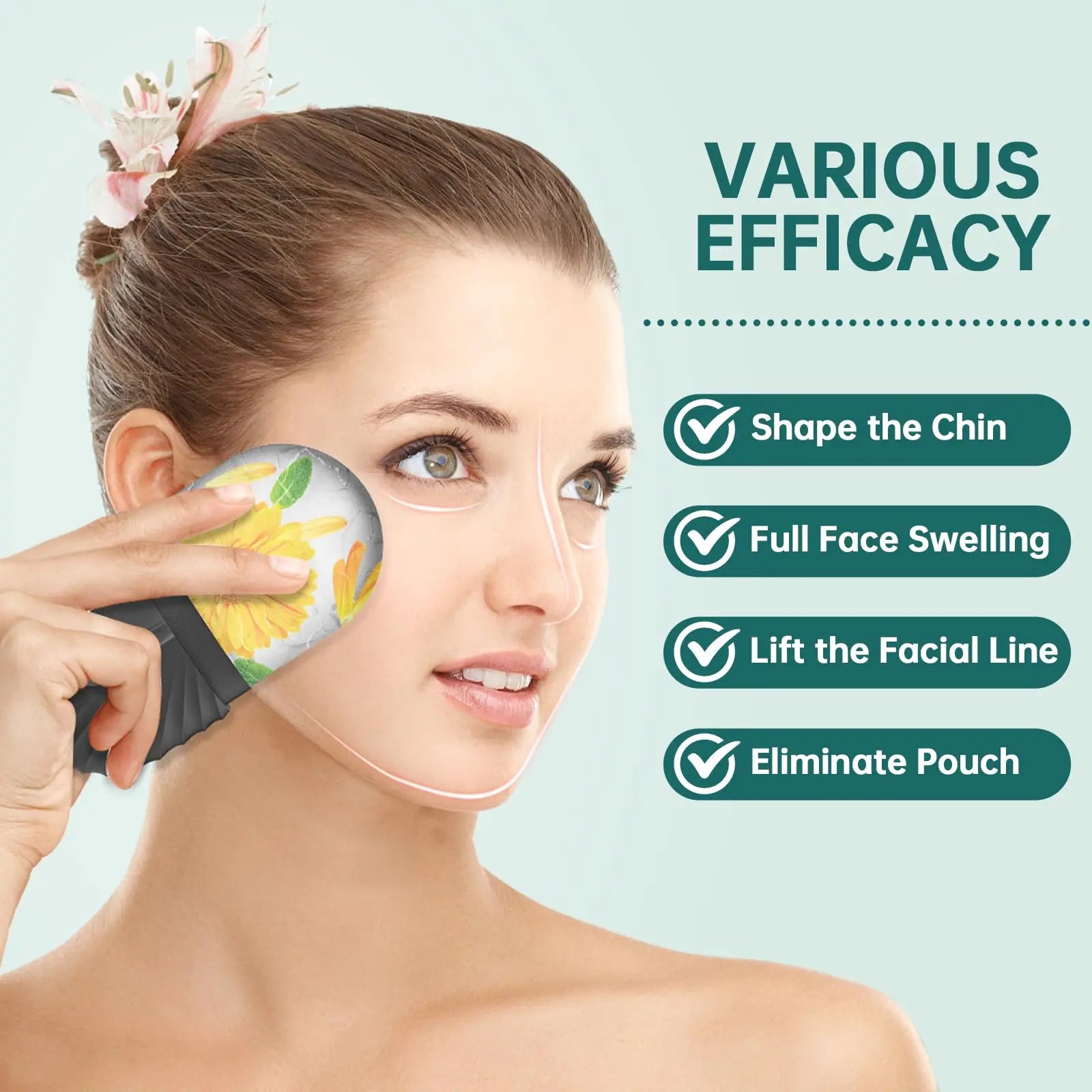 Ice Face Roller Facial Roller GuaSha Face Tool Set