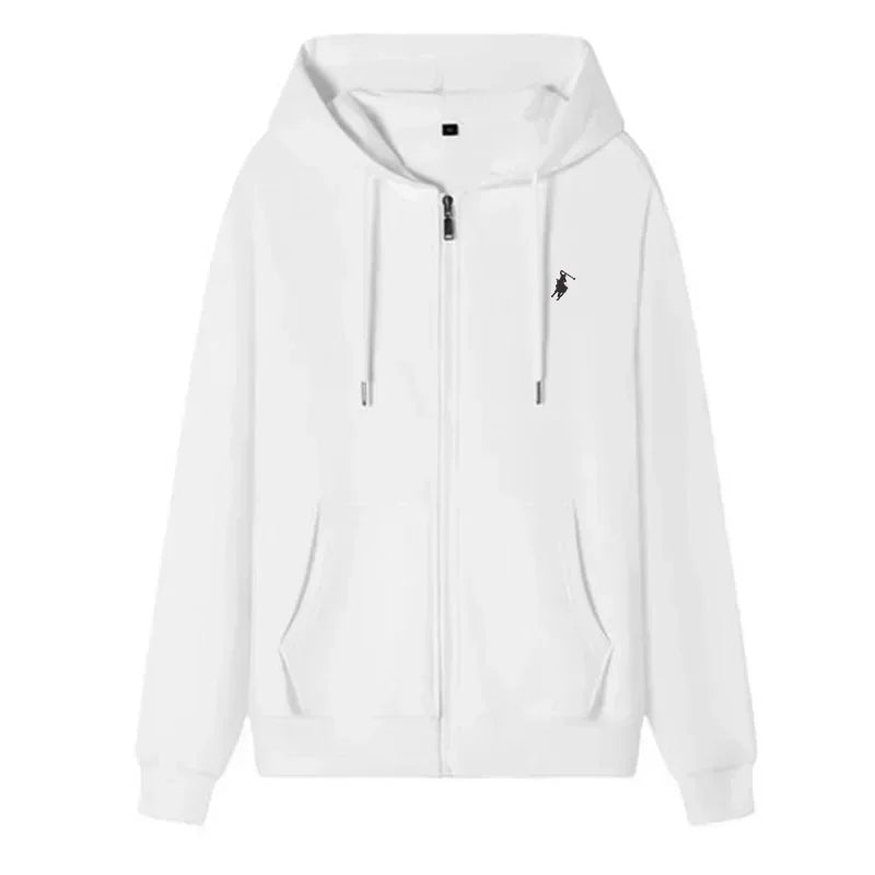 Men Knit Hoodie Casual Zipper Sweatshirt Sportswear
