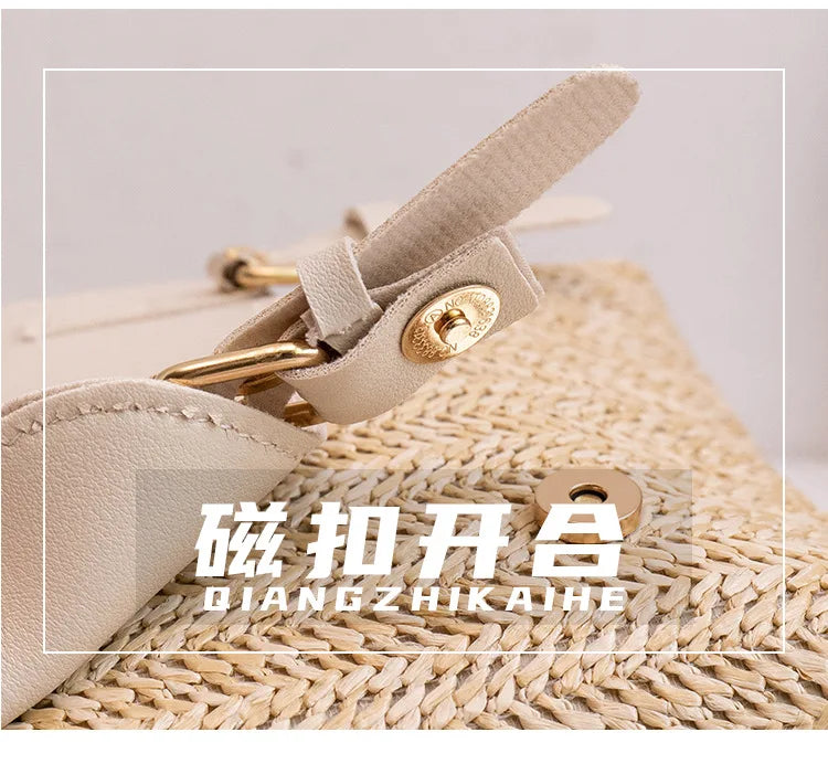 Women Backpack Woven Stitching Shoulder Bag for Daily Use