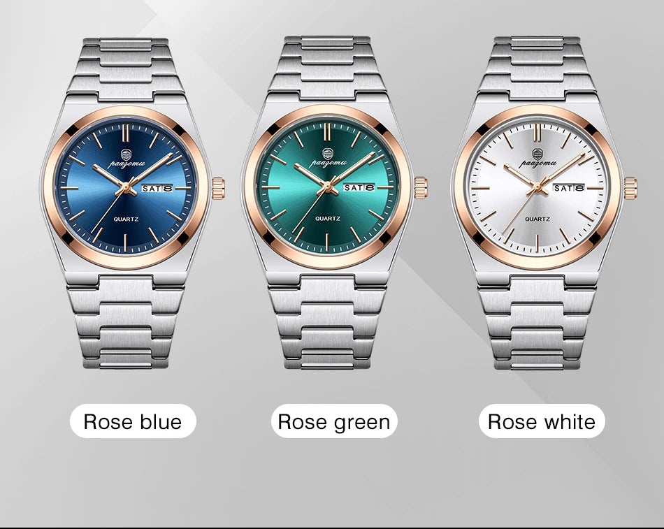 Men Quartz Watch Stainless Steel Luminous Chronograph Watch