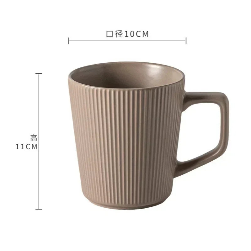 Ceramic Coffee Cup 500ML Matte Embossed Office Mug