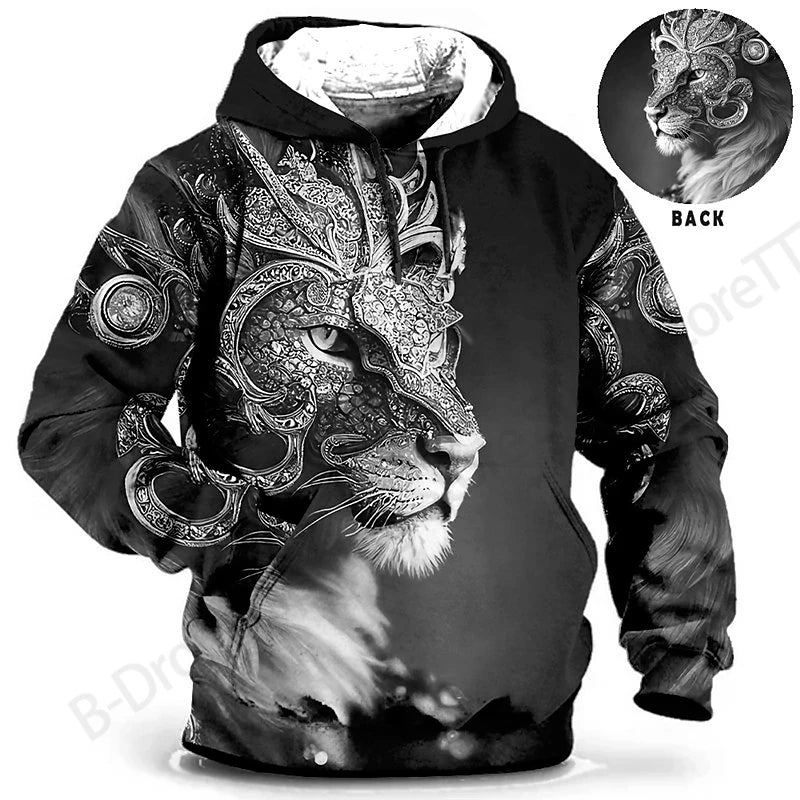 Dragon Print Hoodie 3D Graphic Sweatshirt for Men and Women
