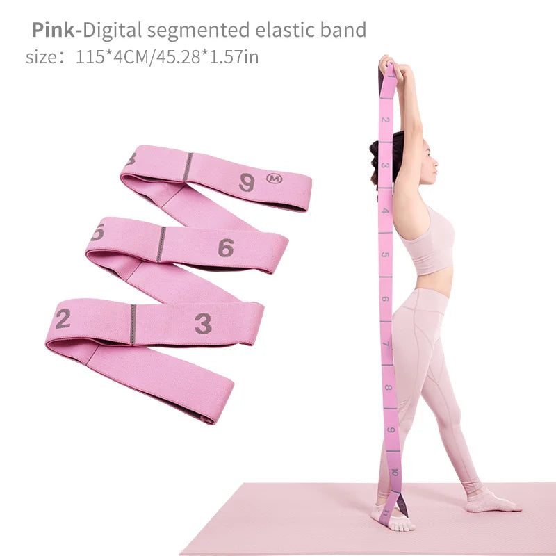 Elastic Yoga Stretching Strap with Loops for Ballet, Yoga and Pilates