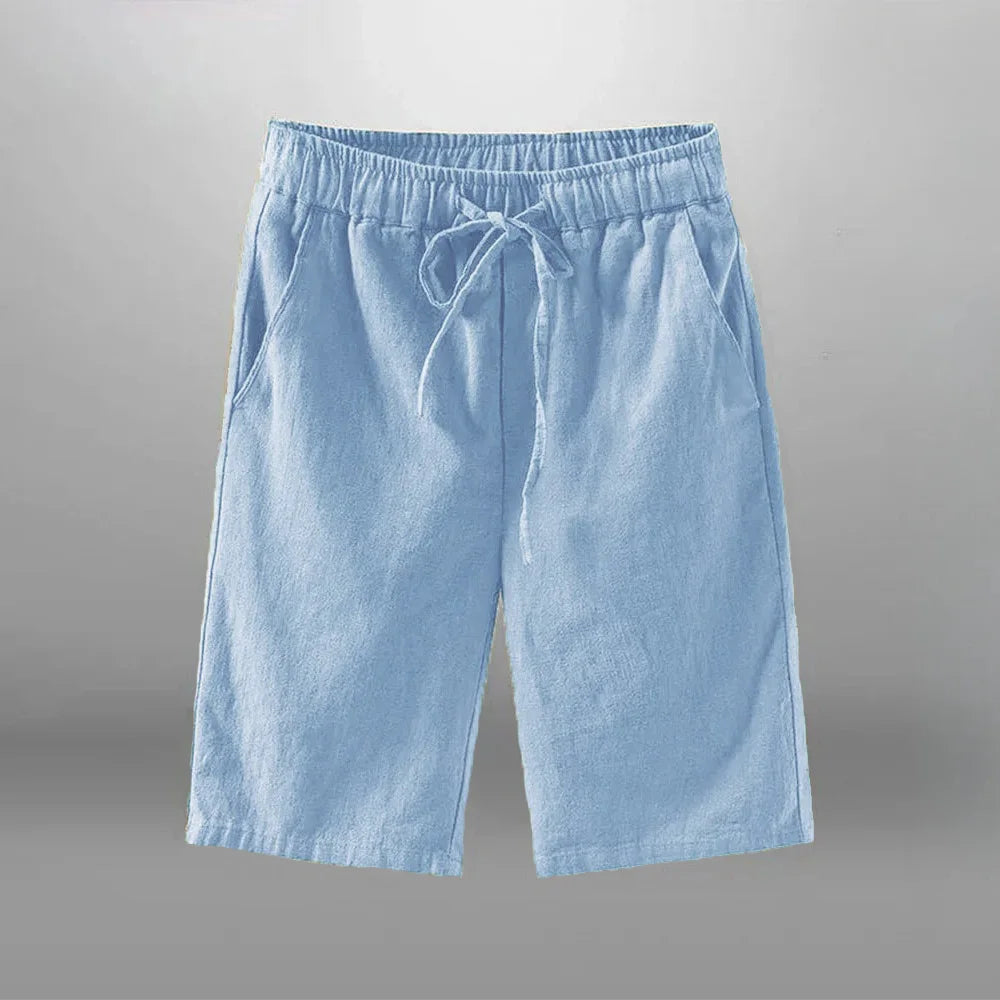 Men Casual Shorts Cotton Linen Beach and Gym Shorts