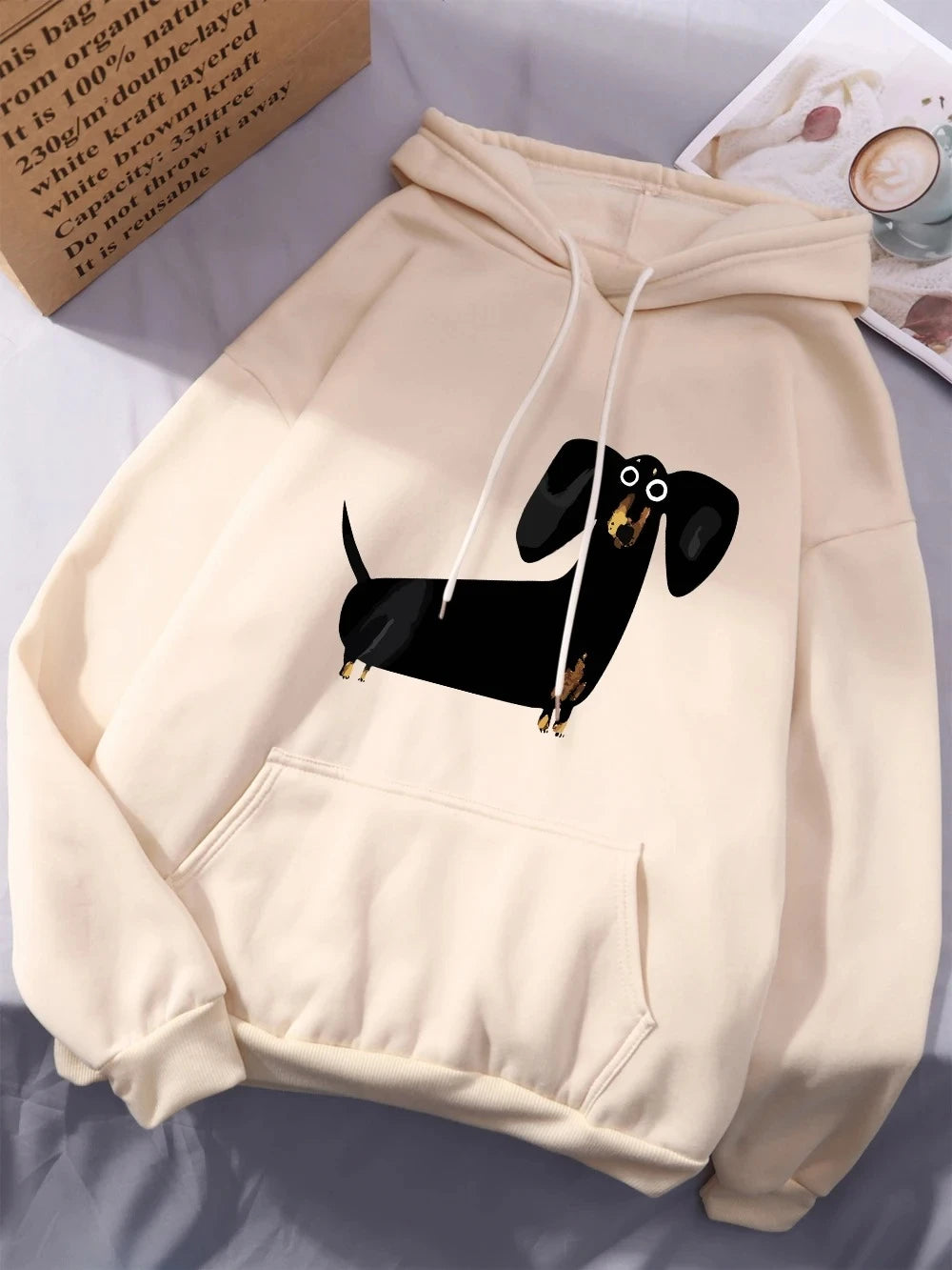 Dachshund Dog Hoodie Women Fleece Casual Sweatshirt