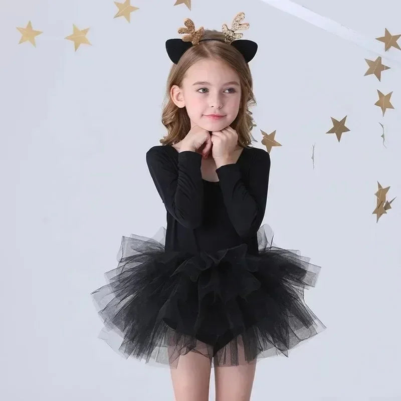Girls Tutu Dress Lace Ballet Pettiskirt Sleeveless Dress