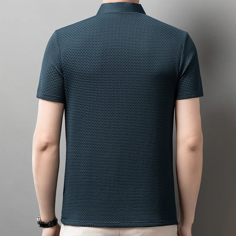Men Polo Shirt Short Sleeve Business Casual Summer Top