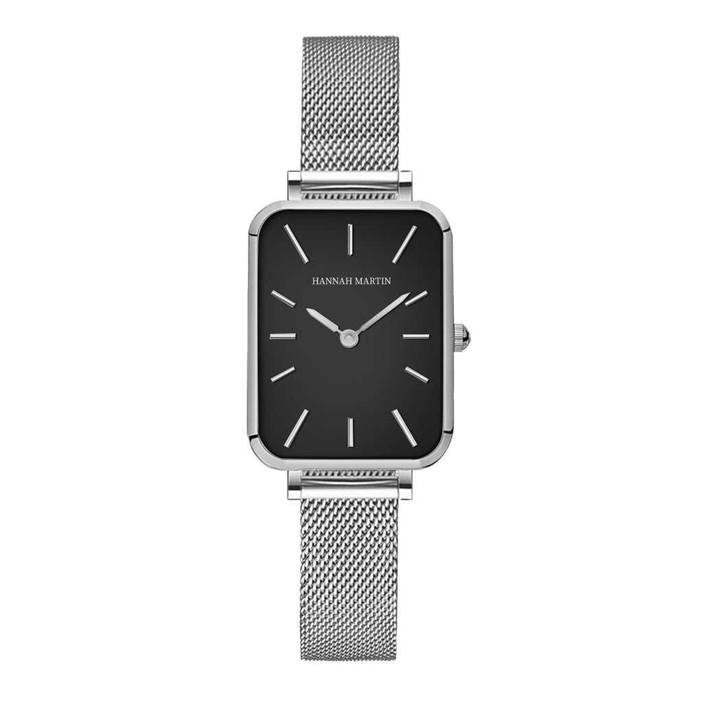 Ladies Quartz Watch Rectangle Stainless Steel Mesh Watch