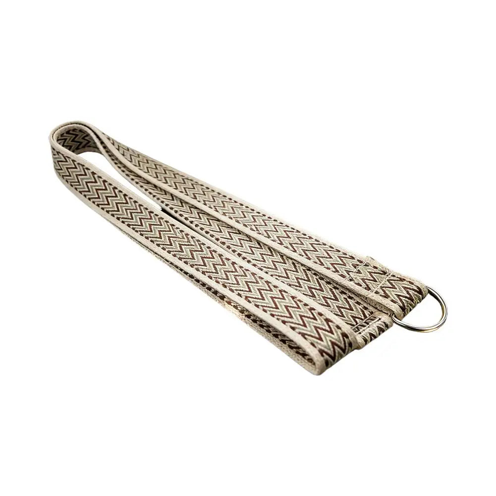 Yoga Stretch Strap Premium Cotton Blend with Metal D-Ring Buckle