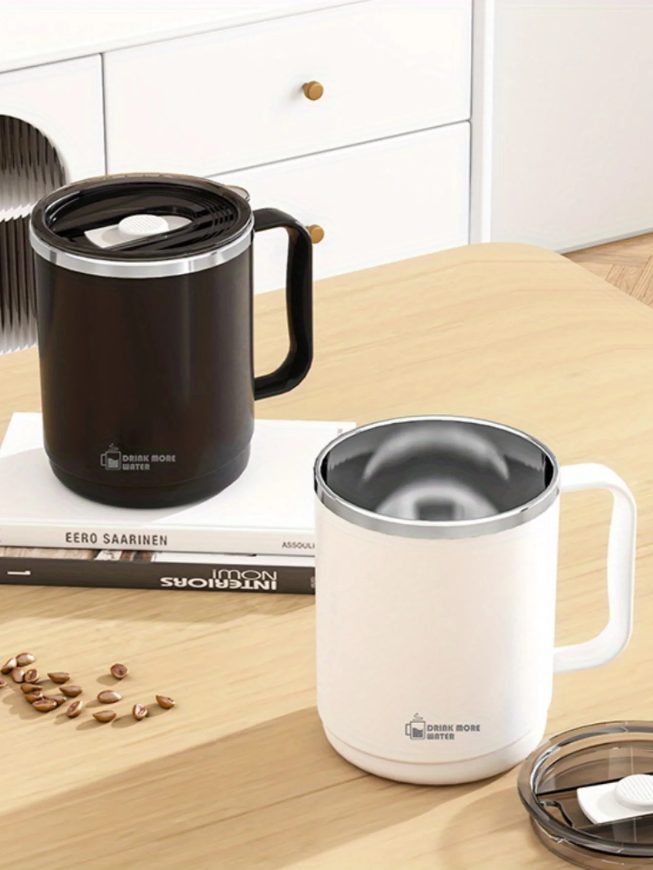 Stainless Steel Mug with Lid Large Capacity Coffee Cup