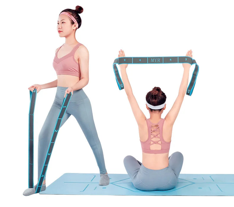 Elastic Yoga Stretching Strap with Loops for Ballet, Yoga and Pilates