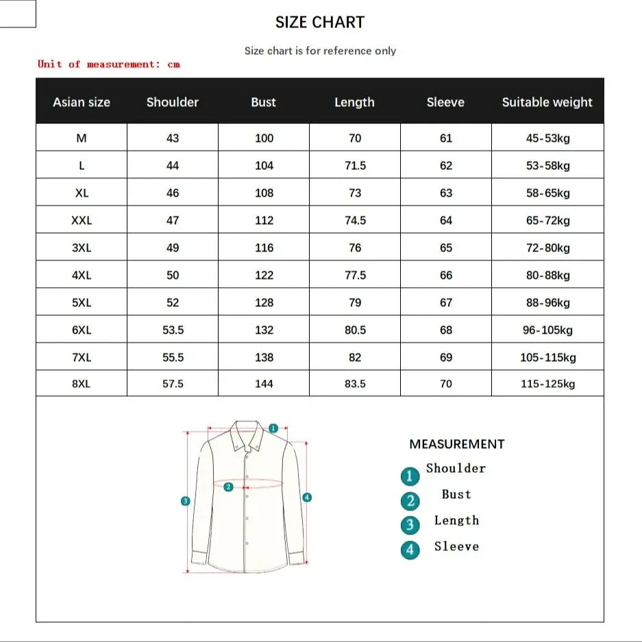 Men Long Sleeve Shirt Plus Size Business Casual White Shirt