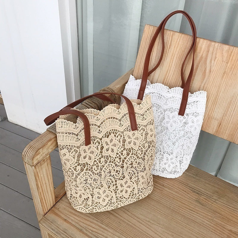 Womens Shoulder Bag Leather Canvas Top-Handle Crossbody Bag
