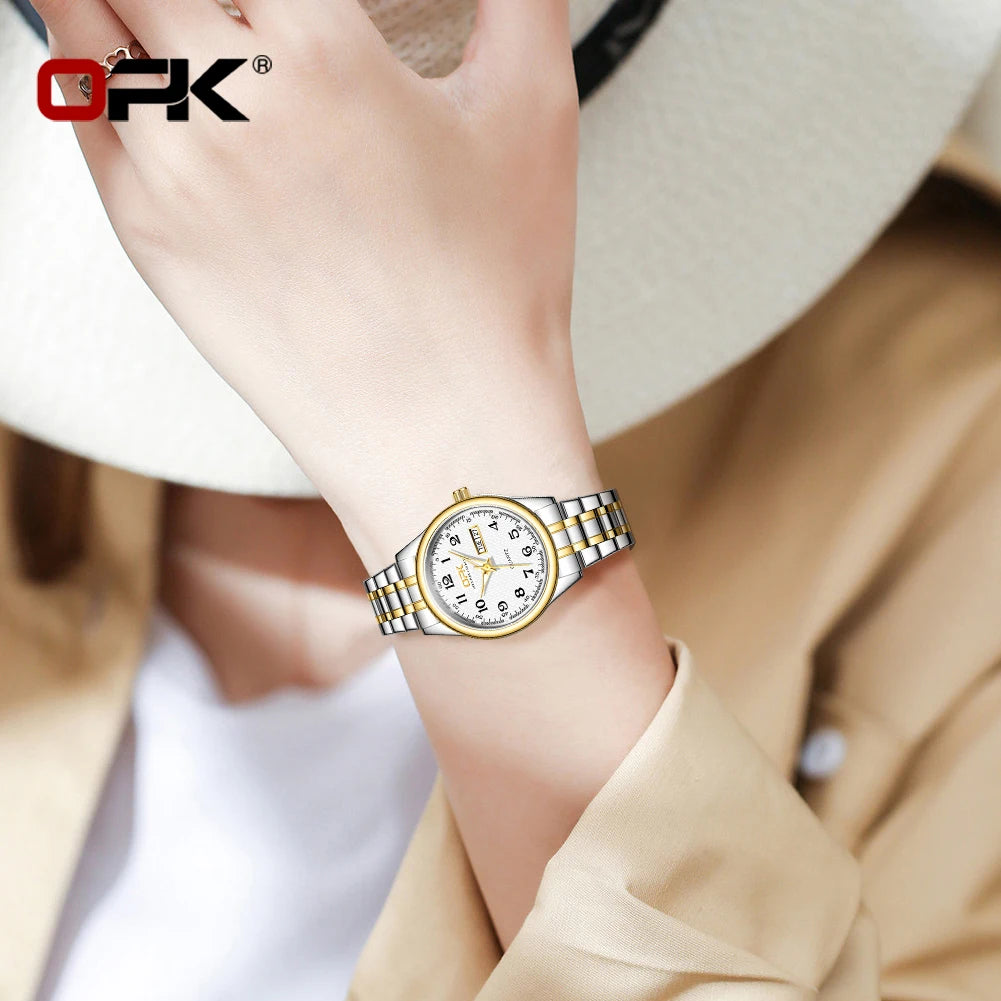 Women Quartz Watch Waterproof Classic Stainless Steel Watch
