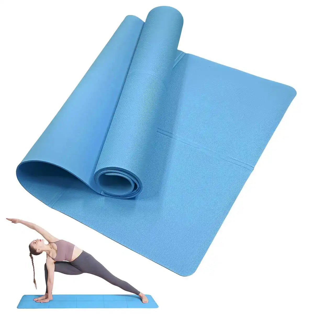 Yoga Mat Pilates Fitness Mat 3/4/6mm Thicknes Non Slip Yoga Cushion Travel Fitness Exercise Pad for Women Home Gym Floor Workout - Smart Living Store