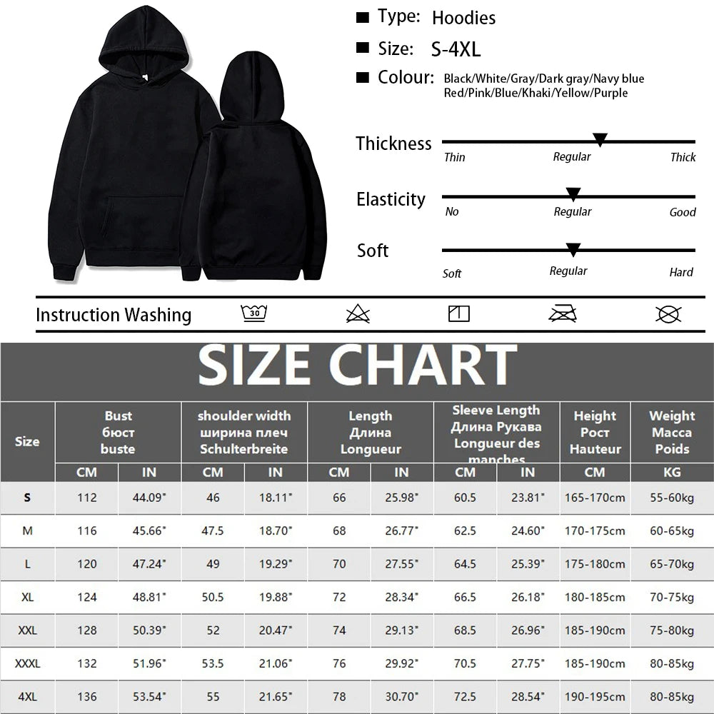 Mens Hoodies Autumn Loose Pullover Streetwear Tops