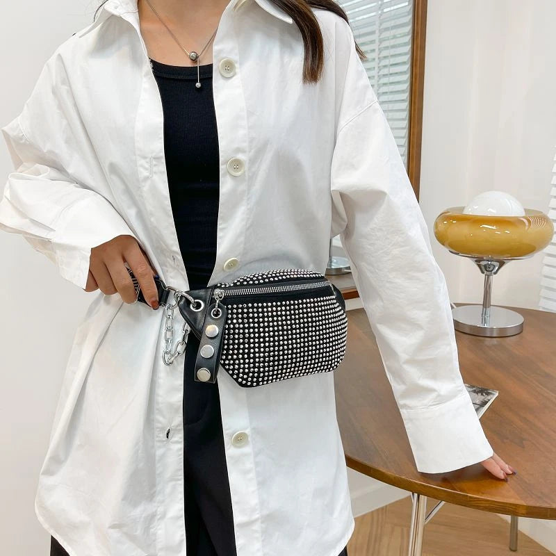 Lady Waist Bag Fashion Chain Crossbody Chest Bag