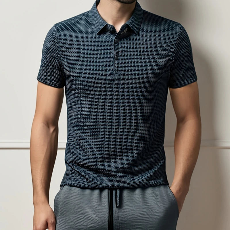 Men Polo Shirt Short Sleeve Business Casual Summer Top