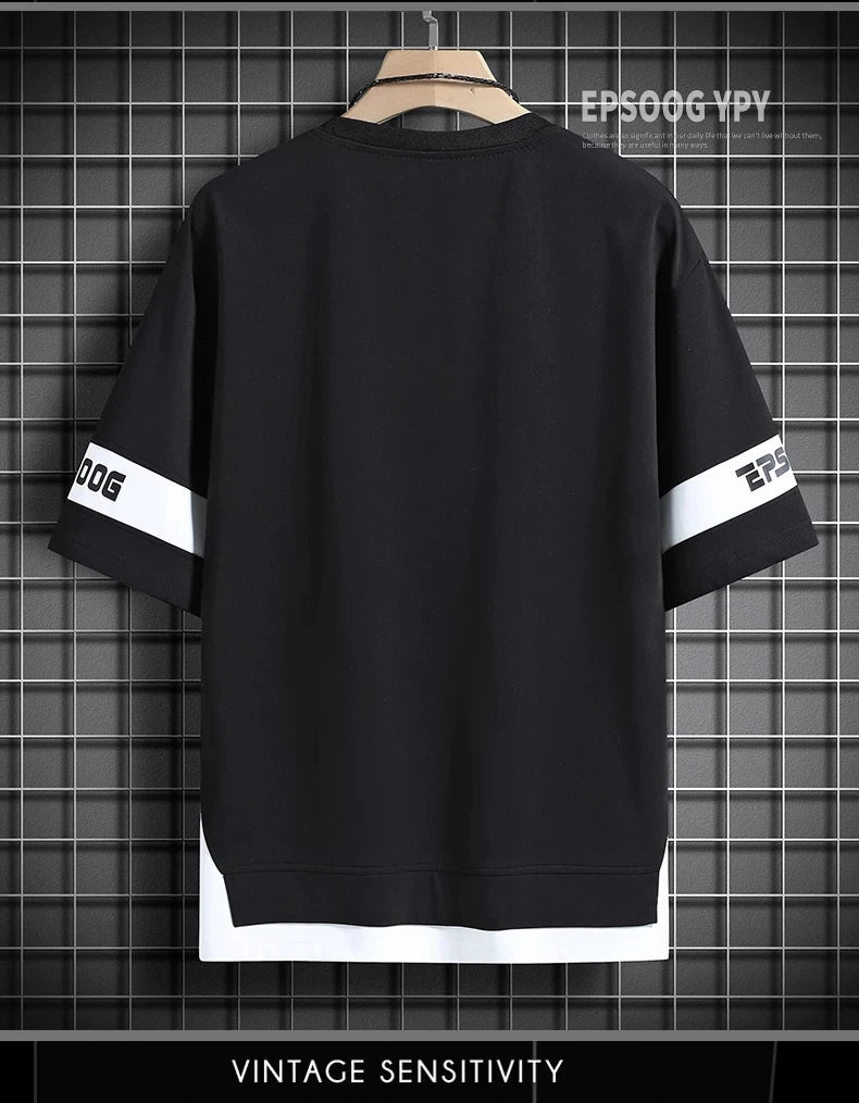 Men Streetwear T-Shirt Hip Hop Loose Summer Tee