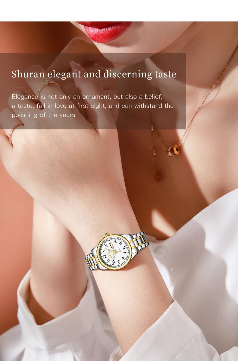 Women Quartz Watch Waterproof Classic Stainless Steel Watch
