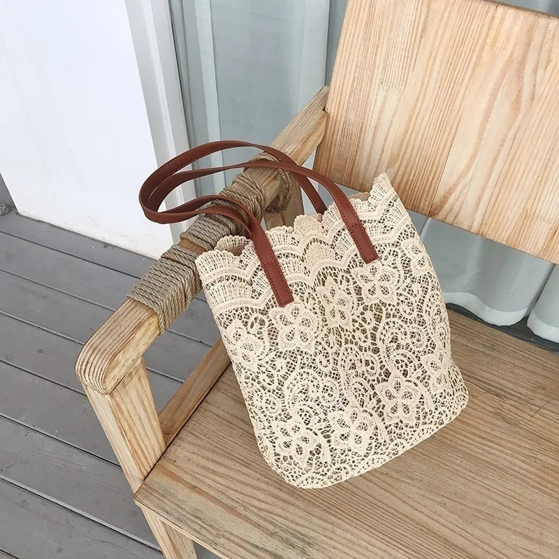 Womens Shoulder Bag Leather Canvas Top-Handle Crossbody Bag