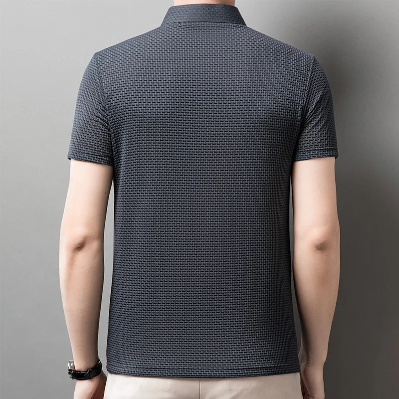 Men Polo Shirt Short Sleeve Business Casual Summer Top