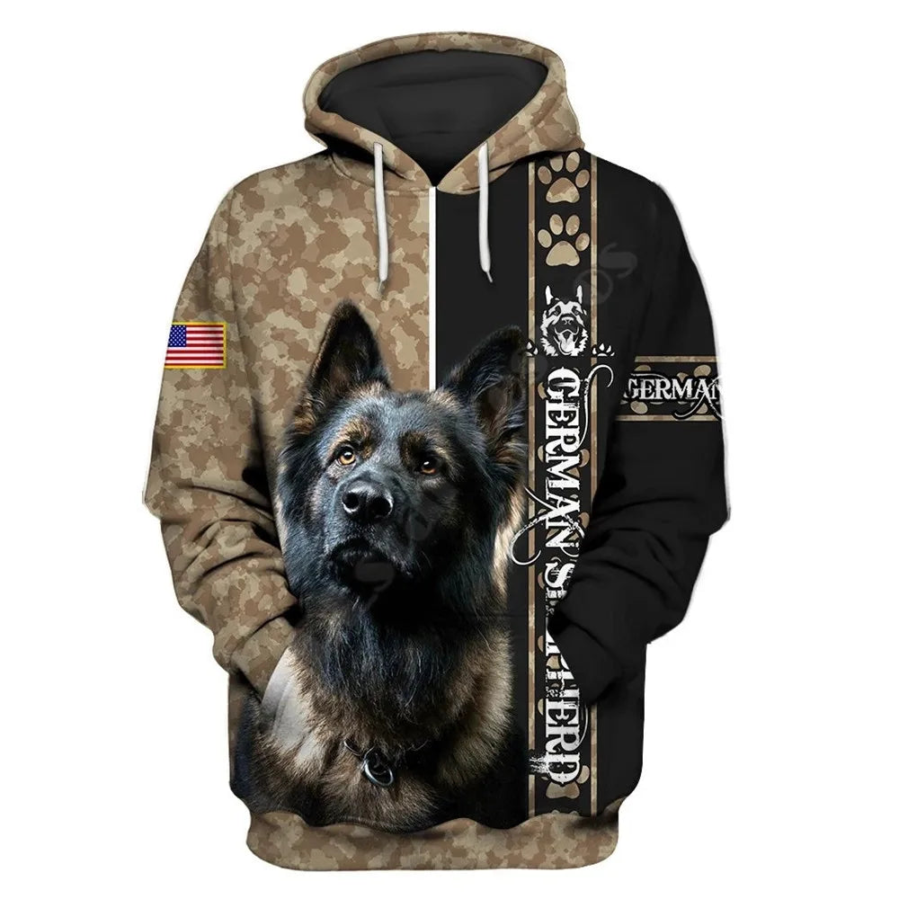 German Shepherd Hoodie 3D Printed Dog Pullover