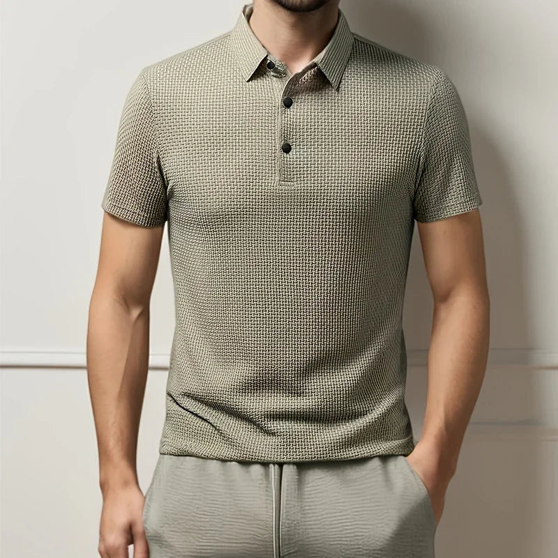 Men Polo Shirt Short Sleeve Business Casual Summer Top