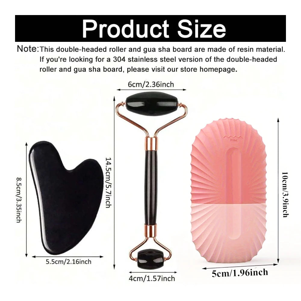 Ice Face Roller Facial Roller GuaSha Face Tool Set
