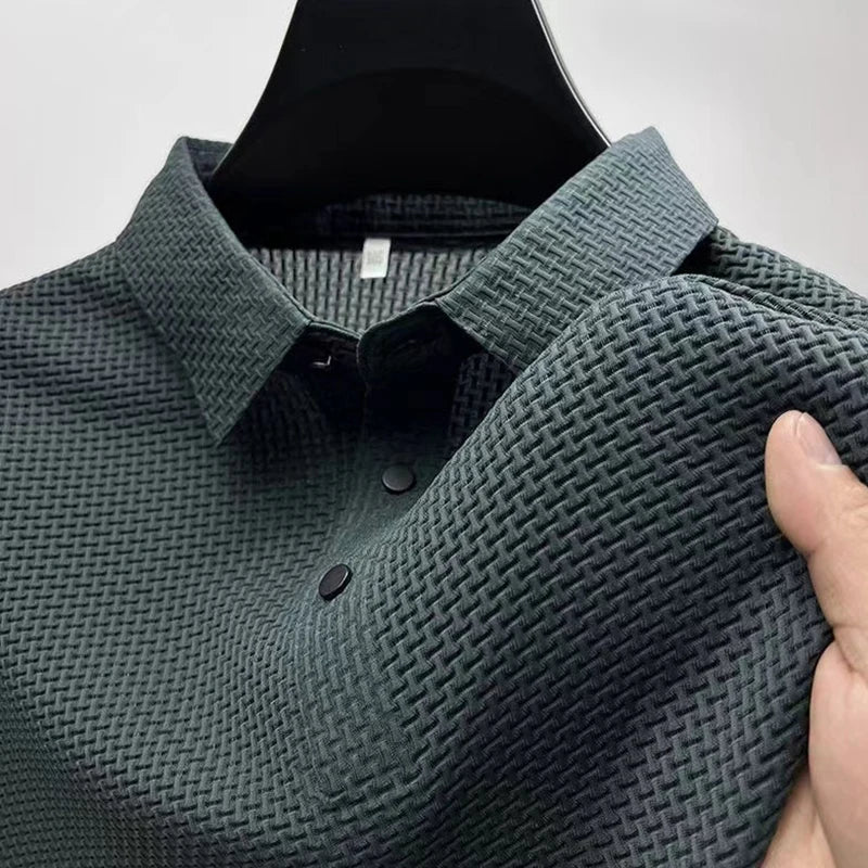 Men Polo Shirt Short Sleeve Business Casual Summer Top