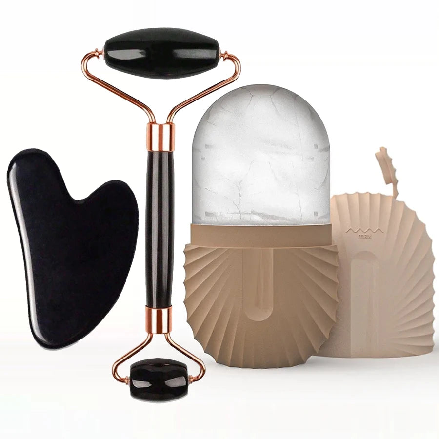 Ice Face Roller Facial Roller GuaSha Face Tool Set