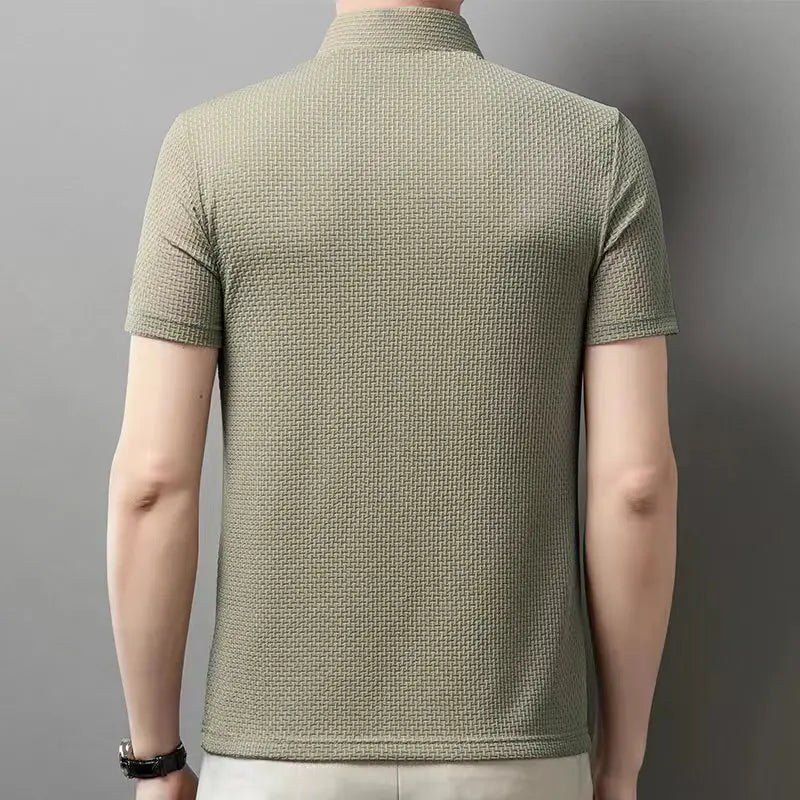 Men Polo Shirt Short Sleeve Business Casual Summer Top