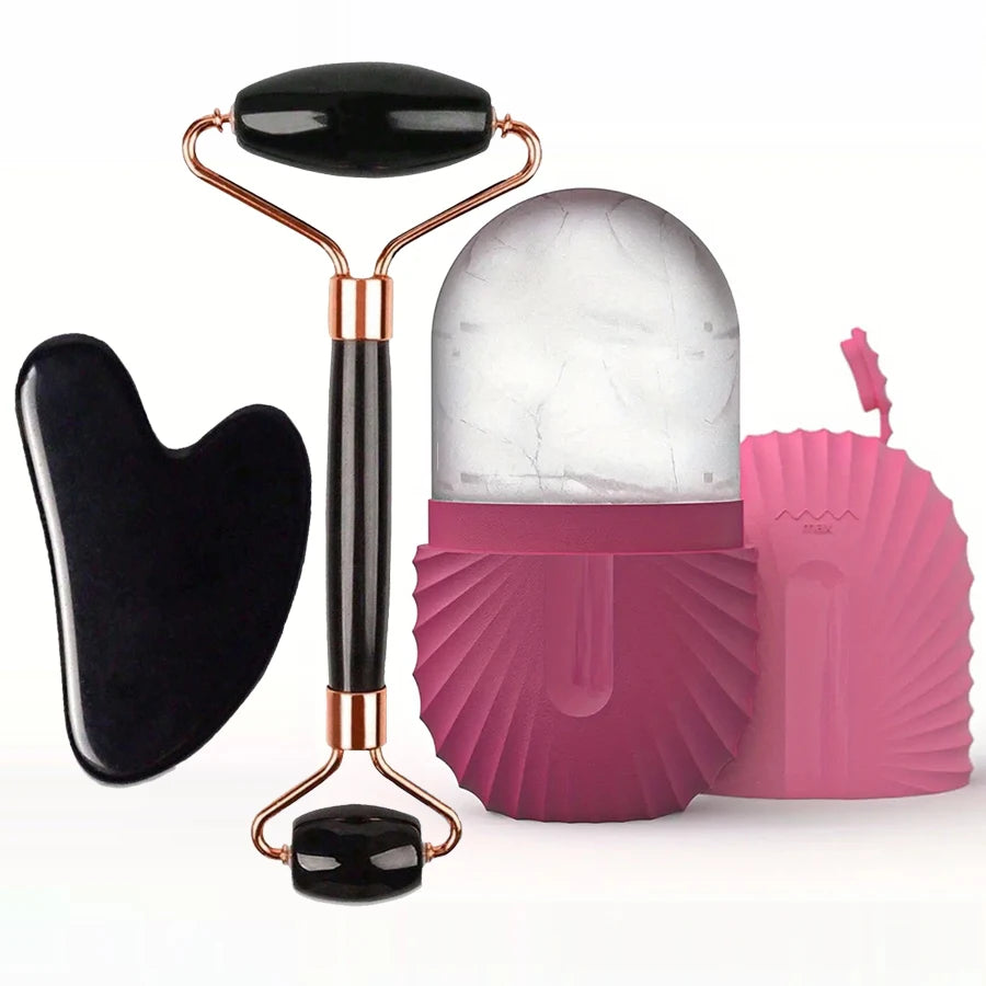 Ice Face Roller Facial Roller GuaSha Face Tool Set