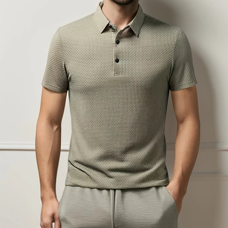 Men Polo Shirt Short Sleeve Business Casual Summer Top