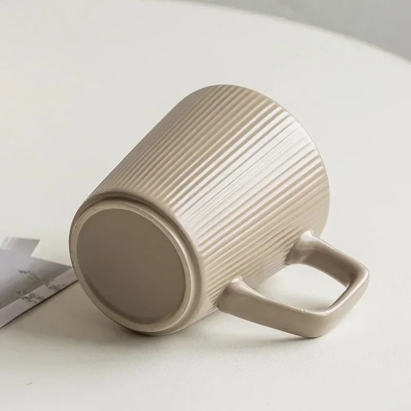 Ceramic Coffee Cup 500ML Matte Embossed Office Mug