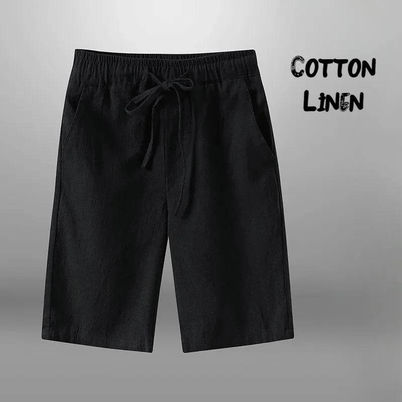 Men Casual Shorts Cotton Linen Beach and Gym Shorts